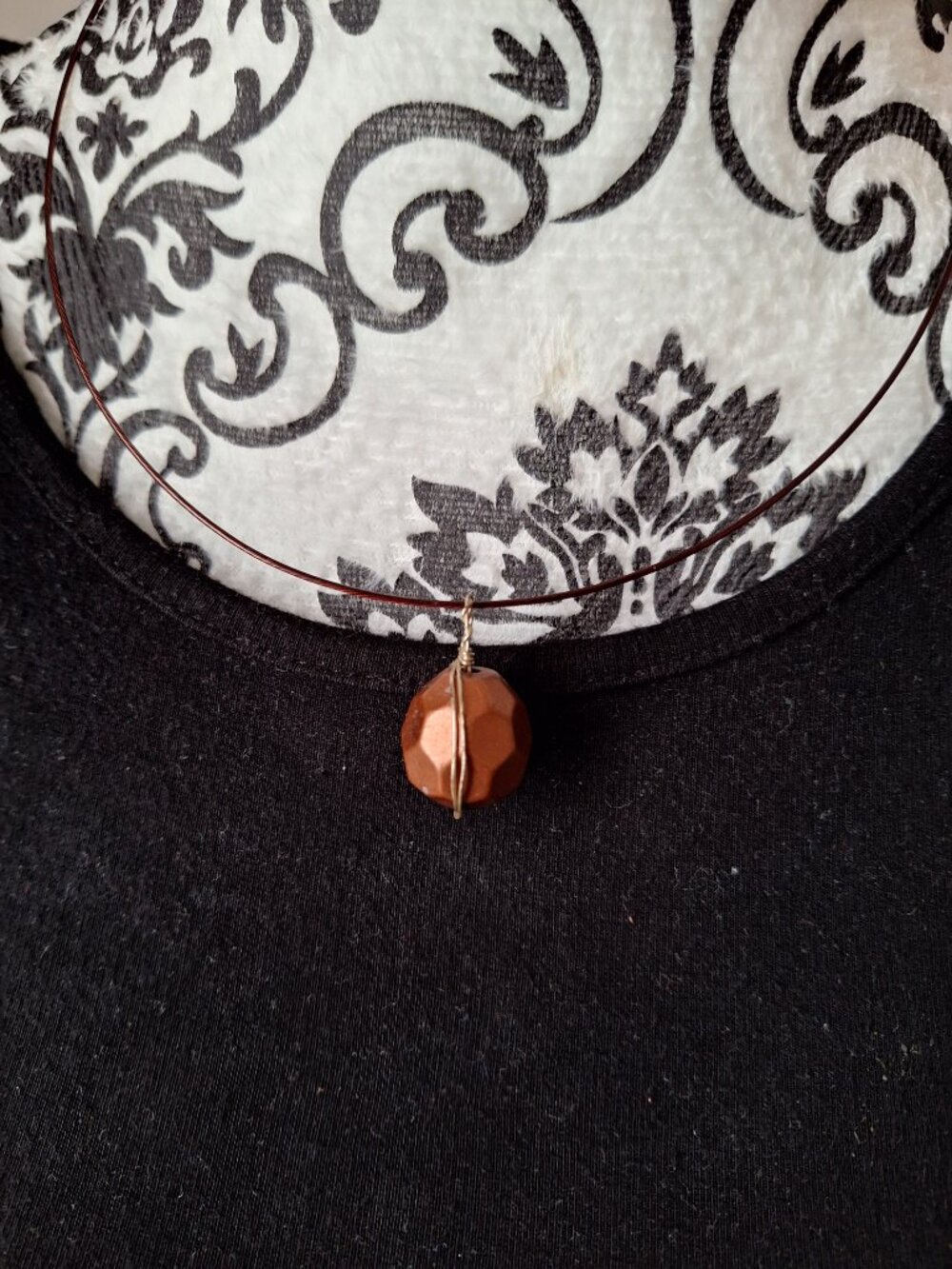 Distressed Copper Bead Necklace